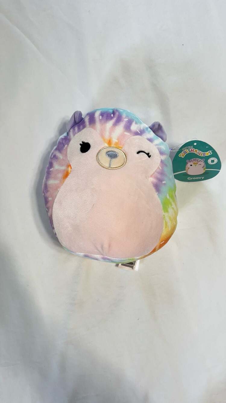 Squishmallows Groovy the Hedgehog 7.5 Inch Tie-Dye Plush Toy